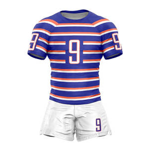 Tenues de rugby sur mesure pour hommes, imprimées par transfert thermique, respirantes, 100 % polyester, équipement d'entraînement, logo personnalisé, vêtements d'équipe - Product Image 1