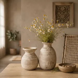 Maceta Colgante de Madera Vintage, Florero Decorativo Tallado a Mano para Hogar, Jardín, Sala de Estar, Entrada - Product Image 5