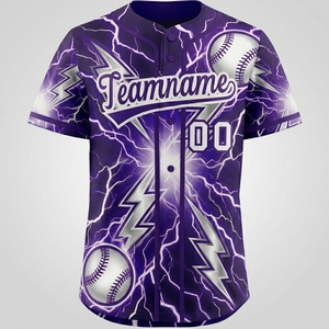 เสื้อเบสบอลปักลายคอวีแบบกำหนดเอง ชุดเบสบอลเปล่าขายส่ง ผู้ผลิตชุดทีม - Product Image 1