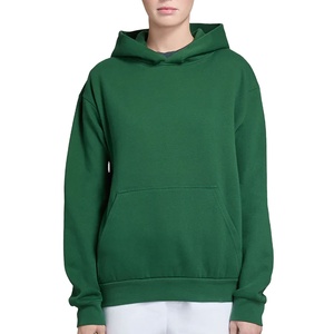 Vert foncé Pull Hoodies No String Hoodie Hommes Personnalisé Blanc Coton Lourd Surdimensionné Plaine Sweat À Capuche Pour Hommes - Product Image 1