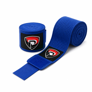 Bandage de boxe en coton bleu personnalisé Dumela International avec logo, durable, respirant, à boucle élastique, 10 cm - Product Image 1