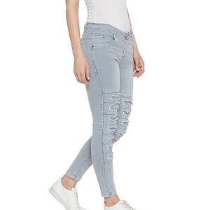 Nouveau style – Jean décontracté d'hiver pour femme, idéal pour l'extérieur, qualité supérieure, délavage foncé uni, 100 % coton, à prix abordable - Product Image 2
