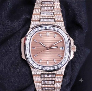 นาฬิกาควอตซ์แบบอนาล็อก VVS Iced Out สุดหรู ประดับเพชรทั้งตัวเรือนและสาย พร้อมหน้าปัดแสดงวันที่ ขนาด 38 มม. สำหรับผู้ชาย - Product Image 5
