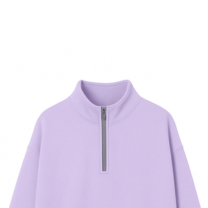 Sudadera de Mujer con Cierre de Media Cremallera, Corte Holgado, Forro Polar Cómodo, Estampado Frontal con Logotipo, Estilo Urbano, Lista para Enviar - Product Image 3