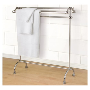 Toallero de 3 niveles de acero inoxidable cromado pulido, creativo, de pie, para baño, hogar y hotel, venta al por mayor - Product Image 2