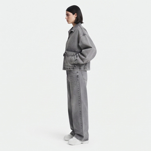 Conjunto de 2 Piezas de Mezclilla para Mujer, Diseño Personalizado OEM, Manga Larga, Poliéster/Algodón, Estilo Urbano, Transpirable y Ecológico - Product Image 5