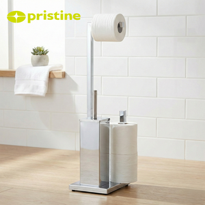 Moderno Soporte Redondo de Metal para Papel Higiénico, con Base de Acero, para Baño, sin Necesidad de Perforación - Product Image 4