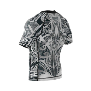Haut de sport pour homme à manches longues, imprimé tribal, séchage rapide, polyester/nylon, anti-UV, respirant, écologique - Product Image 2