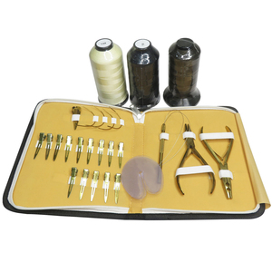 Kit d'outils de pose d'extensions capillaires en acier inoxydable de qualité chirurgicale, couleur marron nude, avec logo personnalisé et étui marron nude – Vente chaude - Product Image 6