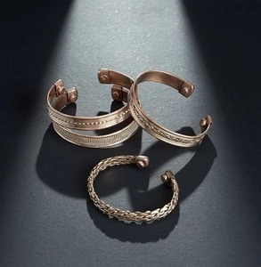 Brazalete de Cobre Sólido de Moda, Hecho a Mano, Ajustable, Accesorio de Joyería, Regalo para Hombres y Mujeres - Product Image 4
