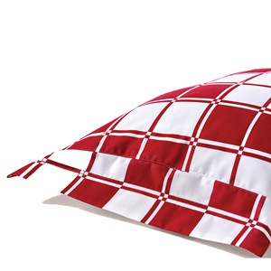 Taie d'oreiller en coton à carreaux rouges et blancs, motif géométrique, housse en tissu lavable pour lit - Product Image 2