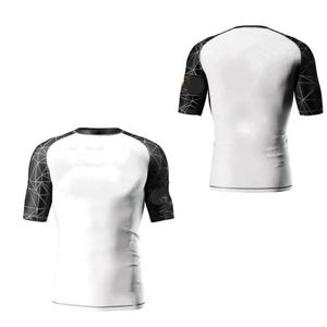 เสื้อรัดกล้ามเนื้อคุณภาพสูงแบบสั่งทำพิเศษสำหรับ MMA แขนสั้นแบบแร็กแลน ป้องกันรังสียูวี เสื้อสำหรับเด็กเล่นเซิร์ฟ พิมพ์ลายแบบซับลิเมชั่น - Product Image 1