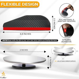 Set di 2 Specchietti Convessi HD da 2 Pollici per Auto con Visiera Antipioggia, Specchietti Laterali Retrovisori per una Migliore Visibilità - Product Image 2