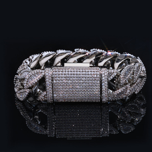 20mm Marquise Cuban Link Bracelet 925 Silver Moissanite Baguette Iced Out Luxury Statement Bracelet for <b>Men</b> Women Hip Hop - Product Image 2