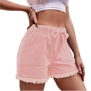 Shorts en jean d'été pour femmes, taille haute, décontractés, avec taille élastique - Product Image 6
