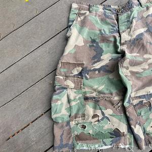 Pantalones Cortos de Mezclilla de Algodón Sólido Personalizados, 6 Bolsillos, Estilo Cargo, Cintura Elástica, Secado Rápido, Transpirables, para Hombre, Verano - Product Image 2