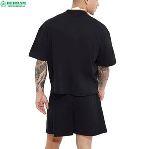 เสื้อยืดคอตตอนสีเทาตัวใหญ่พิมพ์ลายหนามสีดำสไตล์สตรีทสกรีนพิมพ์แขนสั้นคอกลมเสื้อเจอร์ซีย์ผู้ชาย - Product Image 2