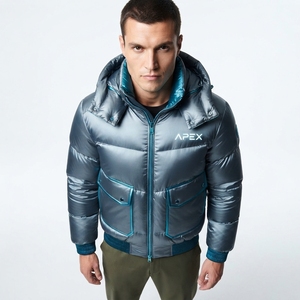 Veste matelassée personnalisée en duvet, chaude pour l'hiver, légère, à capuche, décontractée pour l'extérieur, coupe-vent, thermique - Product Image 5