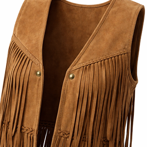Venta al por mayor de chalecos largos de gamuza para mujer - Estilo casual, proveedor OEM y mayorista - Product Image 4