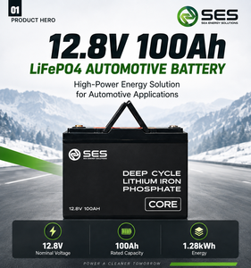 แบตเตอรี่ลิเธียมไอรอนฟอสเฟต SES 12.8V 100Ah แบบ Deep Cycle สำหรับยานยนต์ - Product Image 2