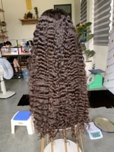 28 pouces noir femmes bandeau sans colle perruque naturel noir 150% eurasien cheveux bouclés perruques faites à la machine aucun dentelle avant cheveux humains - Product Image 6