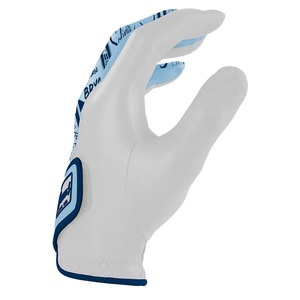 Guante de Golf para Mano Derecha, Cuero Cabretta, Ligero, Antideslizante, Unisex, Cierre de Velcro, Deportivo, Blanco con Ribete Azul - Product Image 3