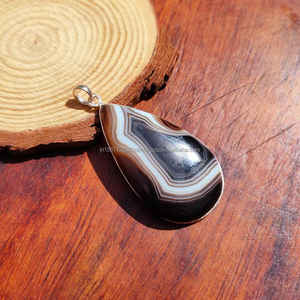 Colgante de Plata de Ley 925 con Ágata de Botsuana, Chapado en Oro, Hecho a Mano, Diseño Exclusivo, Regalo de Compromiso o Aniversario para Mujer - Product Image 3
