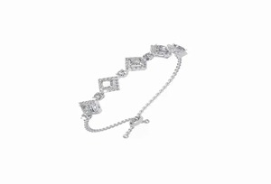 Princess Prism Diamond <b>Adjustable</b> <b>Bracelet</b> 3.856 Carats 91 Stones 9k 14k 18k Yellow Rose White Gold Luxury Lab Grown Jewelry - Product Image 2