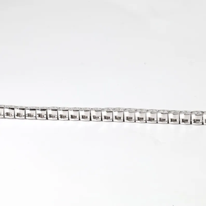 Bracelet tennis en diamant de laboratoire certifié IGI en or 18 carats, taille ronde, demi-sertissage clos, pierre de naissance d'avril, bijoux de mariée faits à la main - Product Image 6