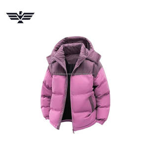 EMPIRE TREND WEARS <b>Men</b> Corduroy Panel Puffer <b>Jacket</b> Winter Insulated Quilted Letter Pattern Stand Collar Front Logo - Product Image 1