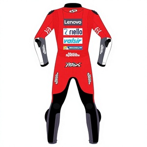 ชุดแข่งรถมอเตอร์ไซค์ Danilo Petrucci รุ่น Rucati MotoCP หนังวัวและหนังจิงโจ้ หนา 1.3 มม. พร้อมเกราะป้องกัน CE - Product Image 2