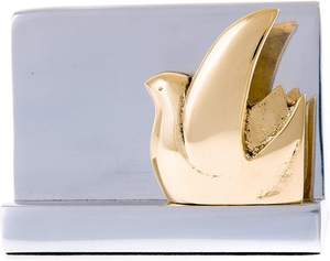 <b>Metal</b> Decorative Business Card Holder Golden Olive Branch Design Desk Organizer for Office Home - Product Image 3