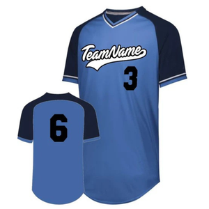 Mens V Neck Custom <b>Baseball</b> <b>Jersey</b> Two Tone Polyester Team Uniform Sports Shirt OEM Wholesale <b>Bulk</b> Supplier - Product Image 3