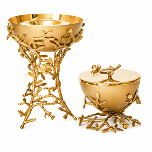 Brûleur d'encens créatif en métal doré, écologique, durable, fait main, support pour branche d'arbre et fleurs, encensoir moderne d'aromathérapie pour table - Product Image 1