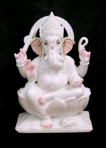 Beautiful White Marble Ganesh Statues - Product Image 5