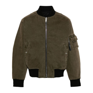 Veste universitaire personnalisée de haute qualité avec logo sur le devant, col montant, coupe-vent d'hiver respirant en polyester/coton pour homme - Product Image 1