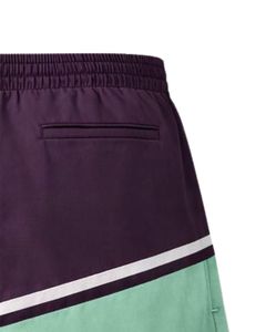 Purple And Mint Green Color Block Mens Drawstring Shorts Zipper Pocket Casual Summer Beach <b>Athletic</b> Quick Dry Comfortable Shorts - Product Image 3