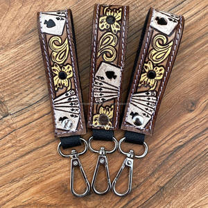 พวงกุญแจหนังวัวแท้สำหรับผู้หญิงมาใหม่พวงกุญแจหนังวัวแท้พร้อมคลิปห่วงเข็มขัดสำหรับกุญแจ - Product Image 2