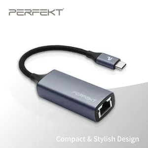 Adaptador USB Tipo C para 2500 Mbps Rede com fio Gigabit Ethernet para USB LAN Conversor 2.5G