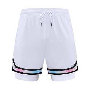 กางเกงบาสเก็ตบอลชายผ้าตาข่ายพิมพ์โลโก้ตามสั่ง ลายทาง สไตล์สตรีท  พร้อมเชือกผูกเอว สำหรับออกกำลังกายในฤดูร้อน - Product Image 3