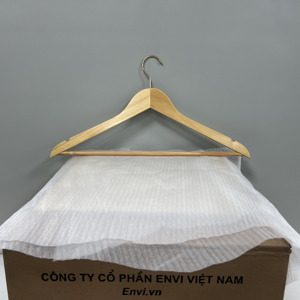 Wholesale <b>Single</b> Tier Pine Wood Hangers with Stainless Steel <b>Hooks</b> High Quality for Wardrobe Low MOQ Made in Vietnam - Product Image 6
