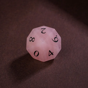 Juego de Dados de Cuarzo Rosa Natural Hechos a Mano de Lujo, Colección Premium de Dados Poliédricos para Juegos de Rol de Mesa - Product Image 2