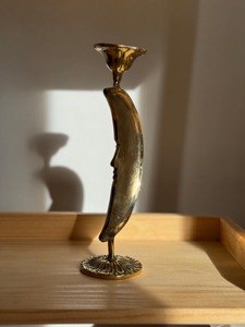 Portavelas artístico de metal con diseño de luna, ideal para decoración del hogar, dormitorio y como regalo, procedente de la India. - Product Image 3