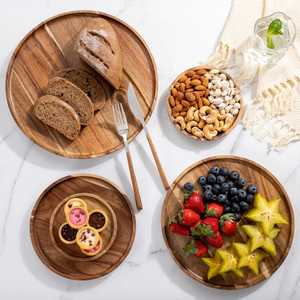Wooden Dinner Serving Charger <b>Plates</b> Natural Brown Color Eco-Friendly Modern Design Business Gifts Hot Sale Best Quality - Product Image 1