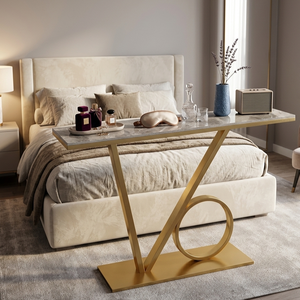 Modern Luxury <b>Marble</b> <b>Top</b> <b>Console</b> <b>Table</b> Gold Stainless Steel Metal Base Entryway Narrow Hallway <b>Table</b> for Hotel Lobby Decor - Product Image 2