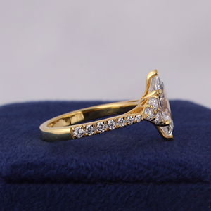 Anillo de Compromiso de Lujo con Diamante Cultivado en Laboratorio de Corte Marquesa de 2.50 Quilates, Certificado IGI, Doble Garra, Chapado en Oro Rosa, Oro Sólido de 10K - Product Image 2