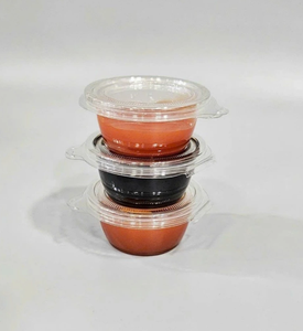 2oz Disposable PET Plastic <b>Sauce</b> Cups with Hinged Lids for Takeaway Food Packaging Custom Logo Custom Printing - Product Image 1