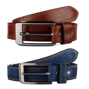 Cinturón casual de cuero para hombre, hecho a mano con doble costura, en colores vibrantes y tallas personalizadas. - Product Image 2
