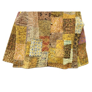 New Arrival 100% Silk Indian Handmade Boho <b>Quilted</b> <b>Jacket</b> for Women Patch Work Coats Stripe Rivet Printed Techniques Women Fit - Product Image 5