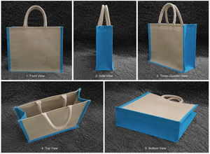Customized 100% Jute <b>Handbag</b> with Two Handles and Open Closure for Outdoor Travel Shopping Handmade From Indian Supplier - Product Image 3